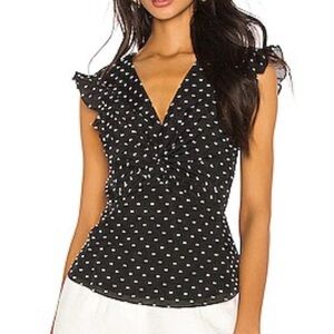 Rebecca Taylor Black and White Dot Blouse